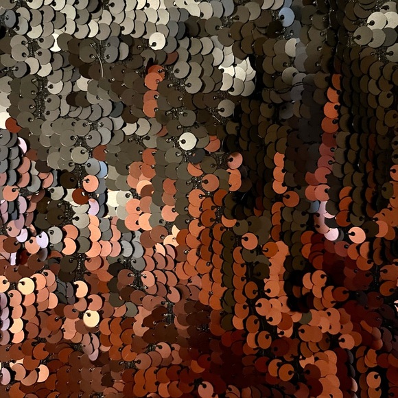 Rose gold black ombré sequin holiday party skirt size L - Picture 4 of 6